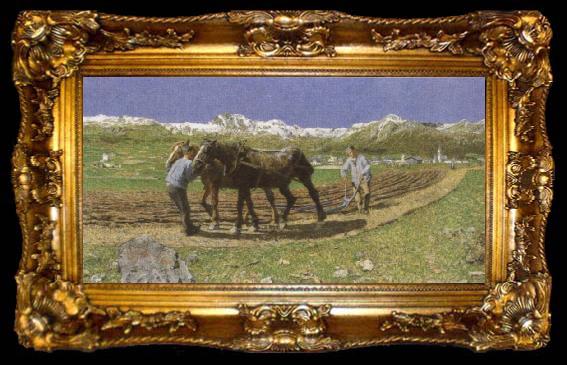 framed  Giovanni Segantini Ploughing, ta009-2